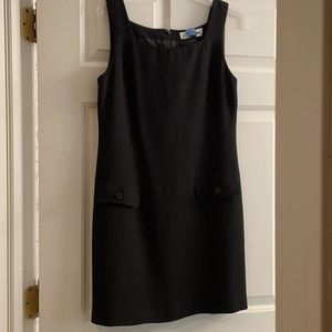 Vintage Barami Sheath Dress Flap Pockets sz 6 Black LBD